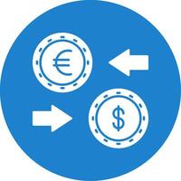 Currency Exchange Glyph Circle Icon vector