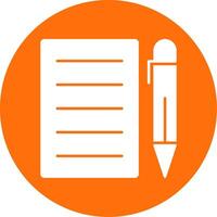 Pen And Paper Glyph Circle Icon vector