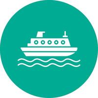 crucero glifo circulo icono vector