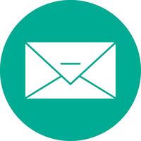 Email Glyph Circle Icon vector