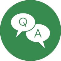 Question And Answer Glyph Circle Icon vector