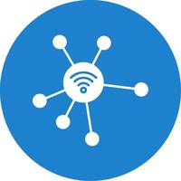 Network Glyph Circle Icon vector