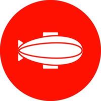 Zeppelin Glyph Circle Icon vector