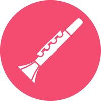 Clarinet Glyph Circle Icon vector