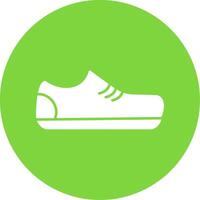 icono de círculo de glifo de zapatos de gimnasia vector