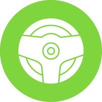 Steering Wheel Glyph Circle Icon vector