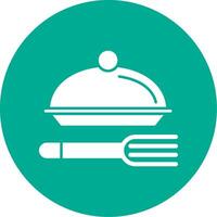 Meal Glyph Circle Icon vector