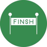 Finish Line Glyph Circle Icon vector