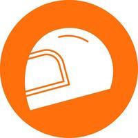 Helmet Glyph Circle Icon vector