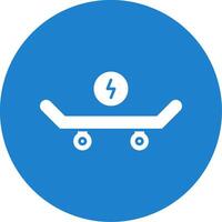 Skateboard Glyph Circle Icon vector