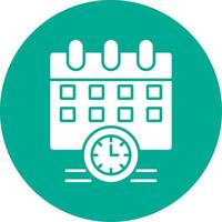 Schedule Glyph Circle Icon vector