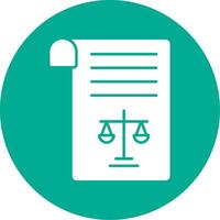 Legal Document Glyph Circle Icon vector