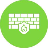 Firewall Glyph Circle Icon vector