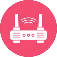 Wifi Router Glyph Circle Icon vector