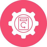 Process Data Glyph Circle Icon vector