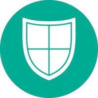 Shield Glyph Circle Icon vector