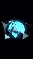 Digital Globe Rotating Plexus Webs Vertical On Alpha Channel video