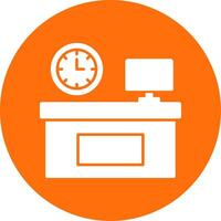 Workplace Glyph Circle Icon vector