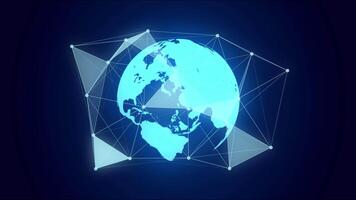 digitaal wereldbol roterend plexus webben video