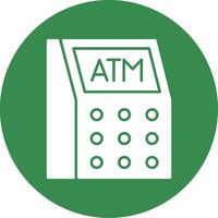 Atm Machine Glyph Circle Icon vector