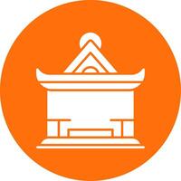 Pavilion Glyph Circle Icon vector