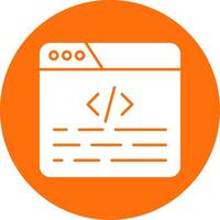 Coding Glyph Circle Icon vector