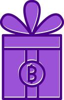 Gift Bitcoin Vector Icon