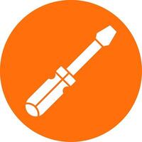 Screwdriver Glyph Circle Icon vector