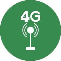 4G Glyph Circle Icon vector