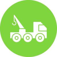 Tow Truck Glyph Circle Icon vector