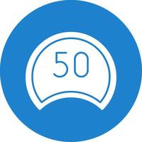 Speed Limit Glyph Circle Icon vector