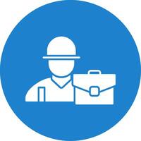 Worker Glyph Circle Icon vector