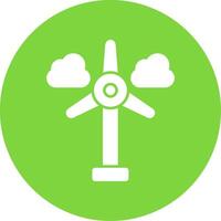 Wind Turbine Glyph Circle Icon vector