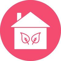 Eco Home Glyph Circle Icon vector