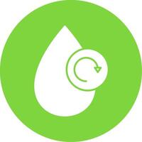 Water Recycle Glyph Circle Icon vector