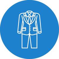 Suit Linear Circle Multicolor Design Icon vector