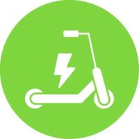 eléctrico scooter glifo circulo icono vector