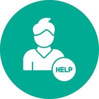Help Glyph Circle Icon vector