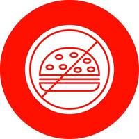 No Food Glyph Circle Icon vector