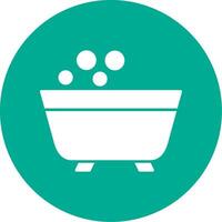 Bathtub Glyph Circle Icon vector