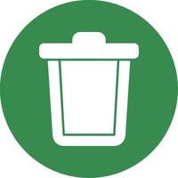 Trash Can Glyph Circle Icon vector