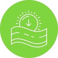 Sunset Linear Circle Multicolor Design Icon vector