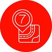 Seven Linear Circle Multicolor Design Icon vector