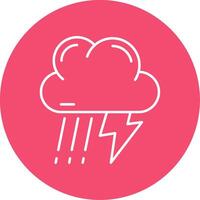 Thunder strom Linear Circle Multicolor Design Icon vector