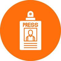Press Pass Glyph Circle Icon vector
