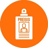 Press Pass Glyph Circle Icon vector