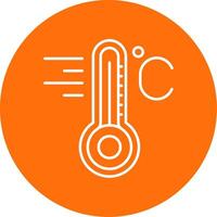 temperatura lineal circulo multicolor diseño icono vector