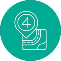 Four Linear Circle Multicolor Design Icon vector