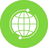 Global Glyph Circle Icon vector