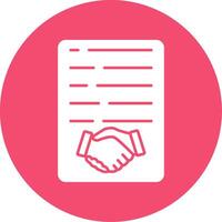 Handshake Glyph Circle Icon vector